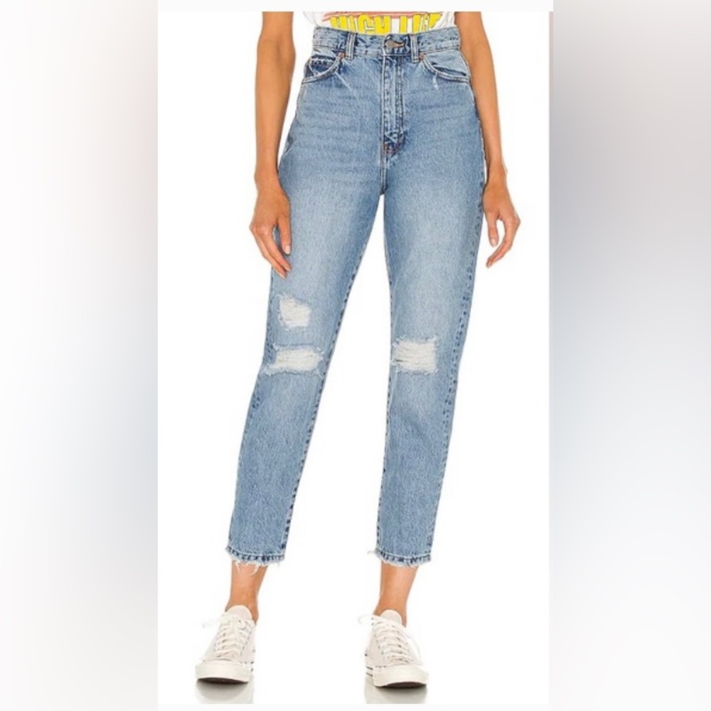 Dr. Denim Nora High Rise Distressed Mom Jeans